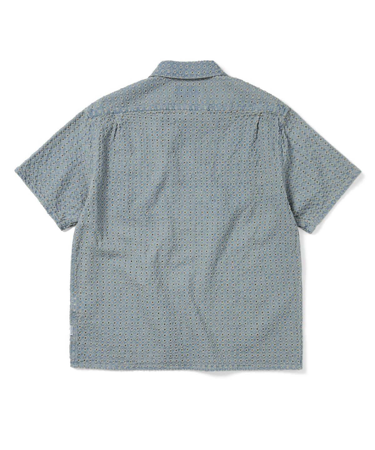 디스이즈네버댓(THISISNEVERTHAT) Damaged Denim Zip S/S Shirt Washed Blue