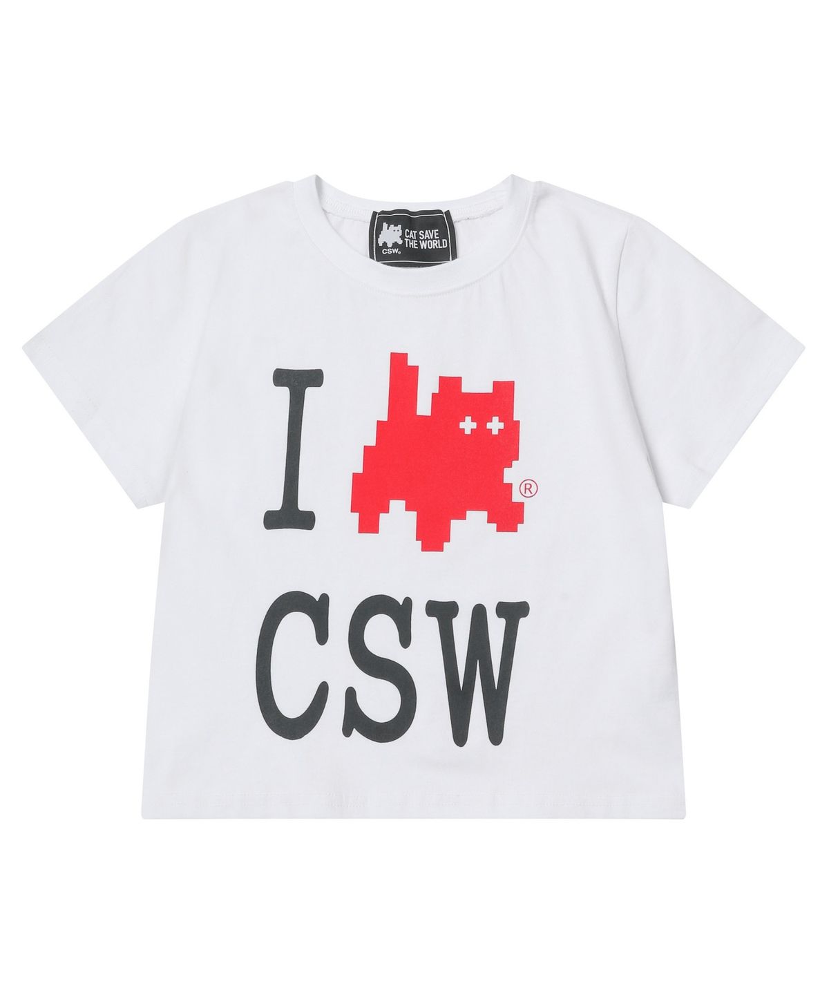 캣세이브더월드(CATSAVETHEWORLD) 아이 러브 캣 세이브 더 월드 반팔 티 (2컬러)