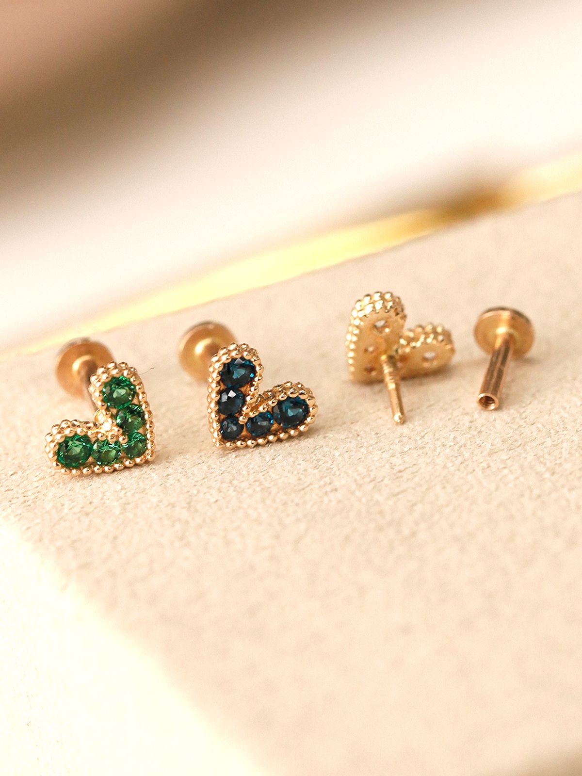 미니멀피어싱(MINIMALPIERCING) 14K 인터널 블링 러블리 하트 라블렛 피어싱
