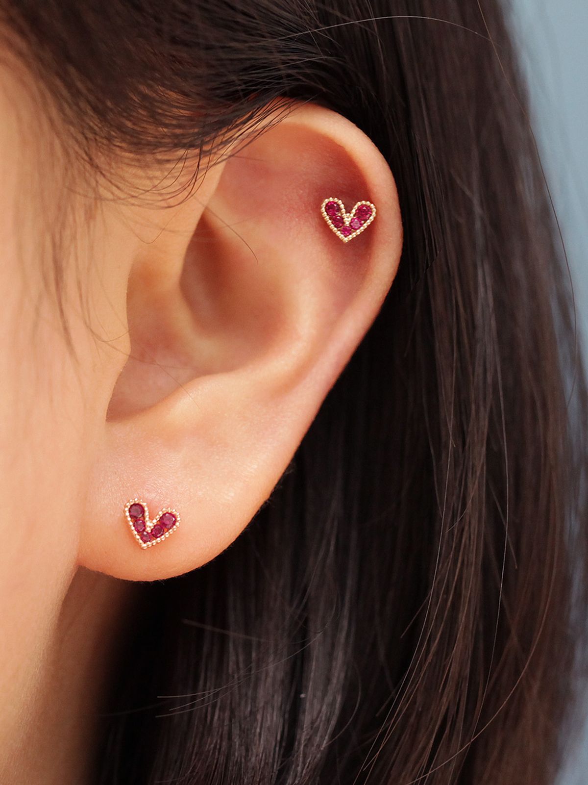 미니멀피어싱(MINIMALPIERCING) 14K 인터널 블링 러블리 하트 라블렛 피어싱