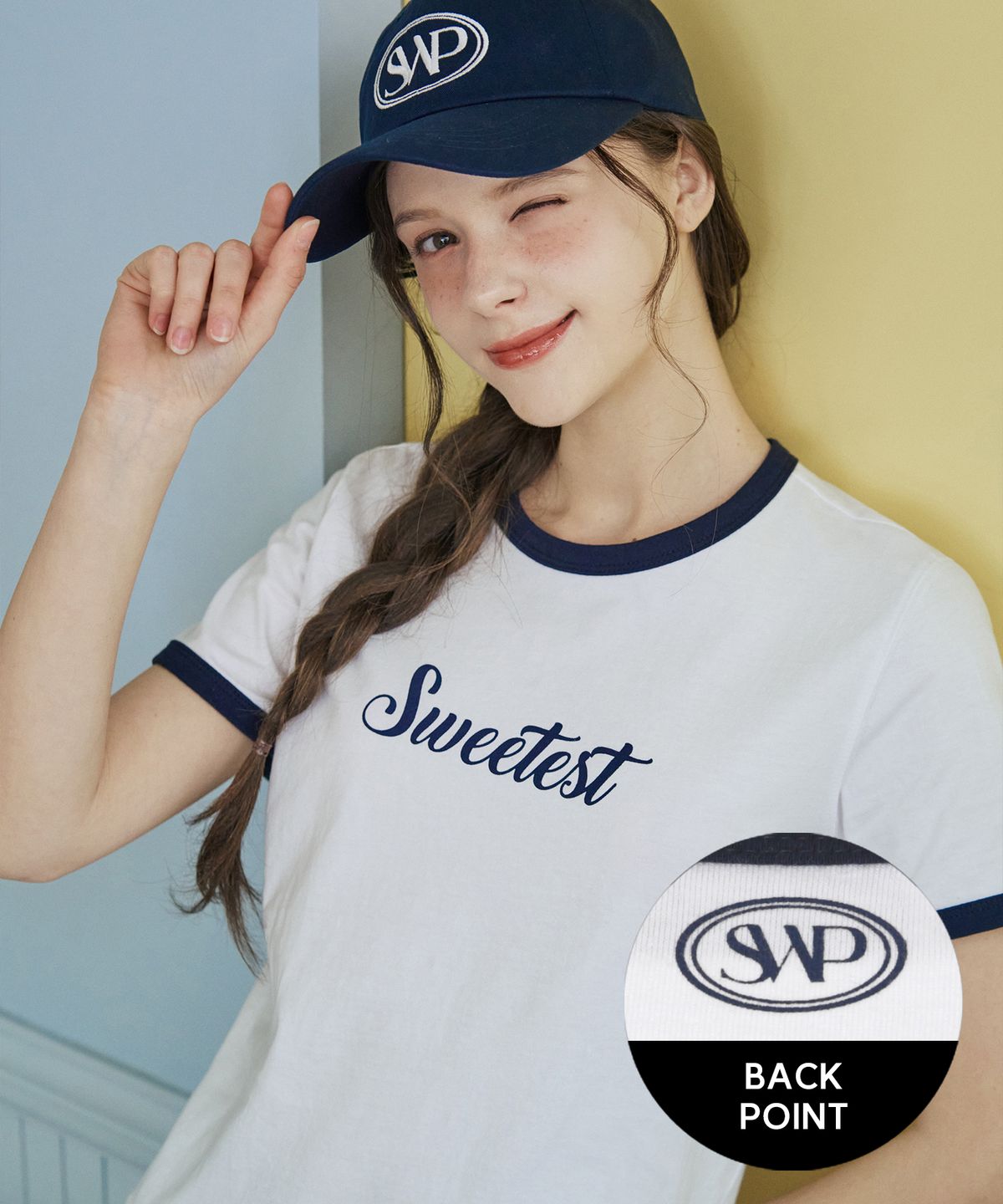 스위트숲(SWEET SOUP) 레터링 링거 티셔츠_O/WHITE(WB4STF1)