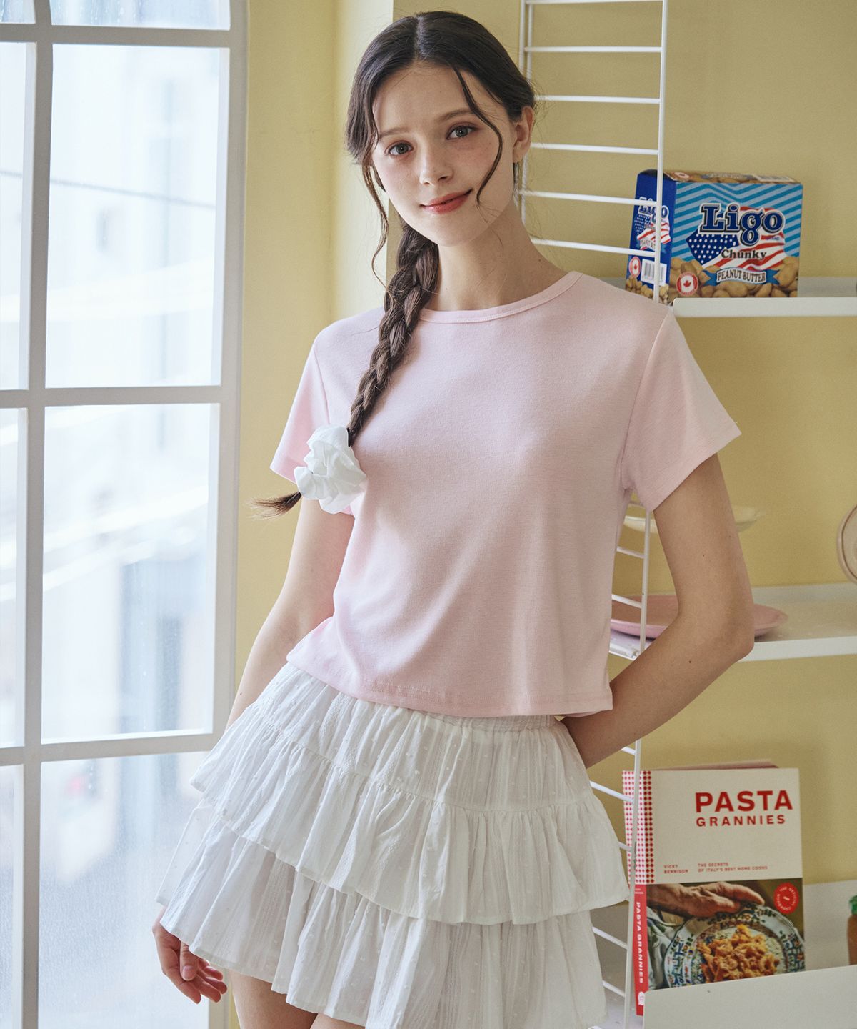 스위트숲(SWEET SOUP) 백 레터링 포인트 크롭 티셔츠_PINK(WB4STFB)
