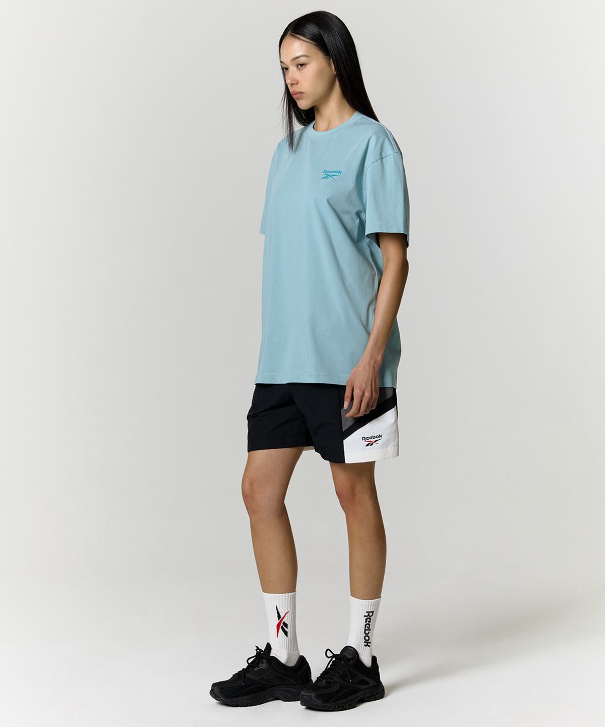 리복(REEBOK) 아이스코튼 그래픽 티셔츠 - 스카이