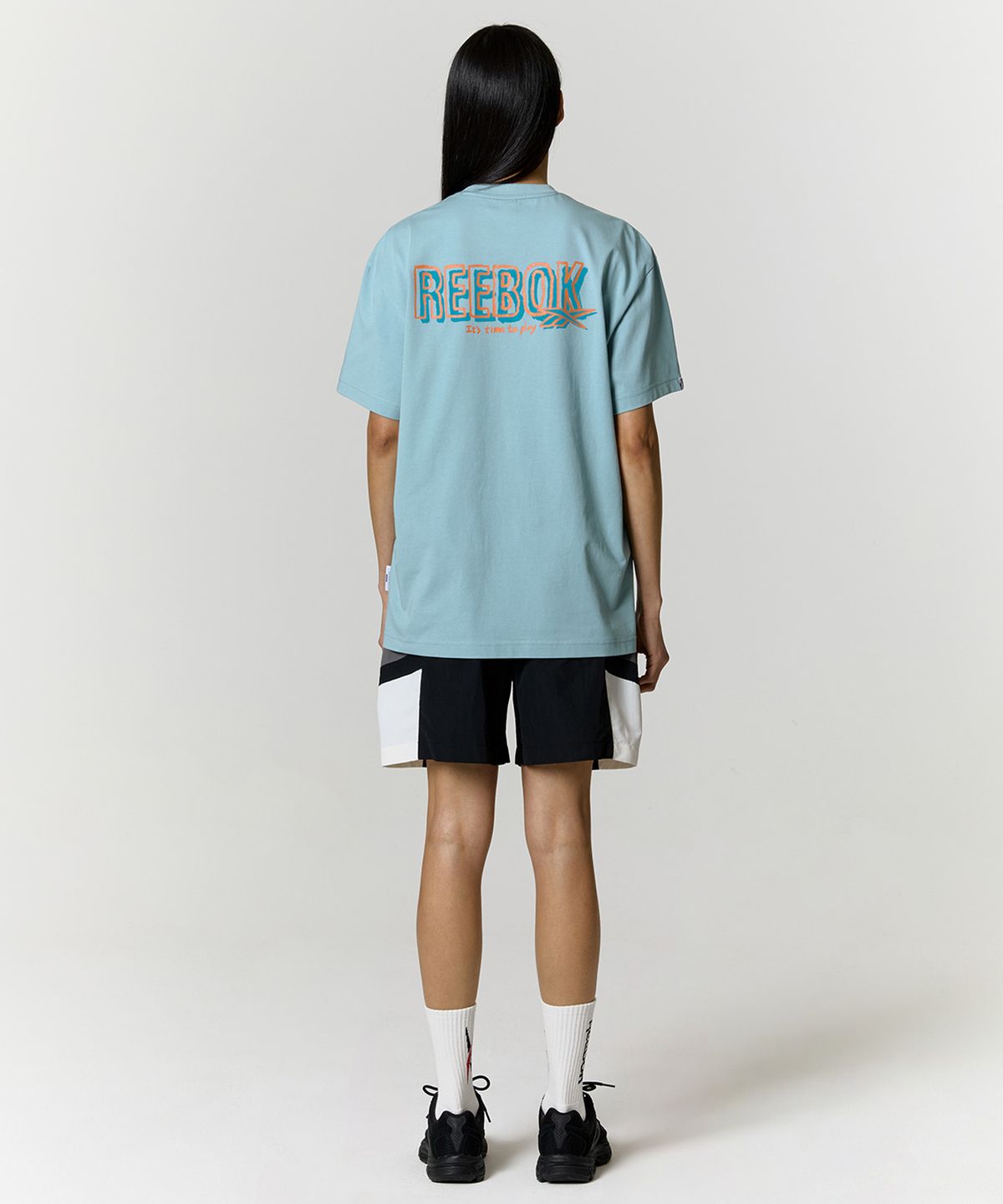 리복(REEBOK) 아이스코튼 그래픽 티셔츠 - 스카이