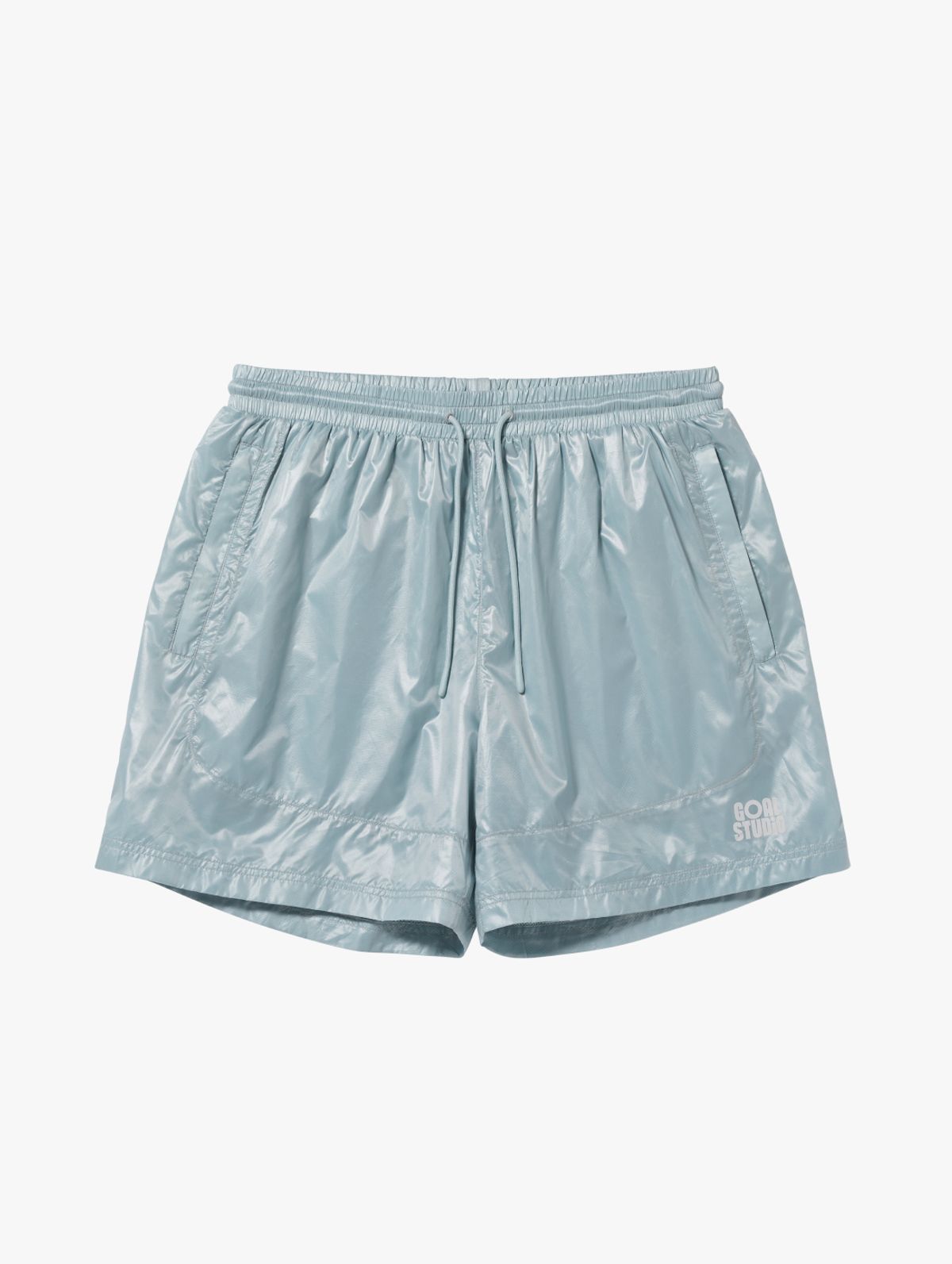 골스튜디오(GOALSTUDIO) GLOSSY MESH LINED SHORTS-SKY BLUE