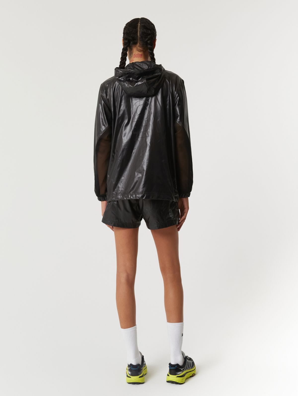 골스튜디오(GOALSTUDIO) GLOSSY MESH LINED SHORTS-BLACK
