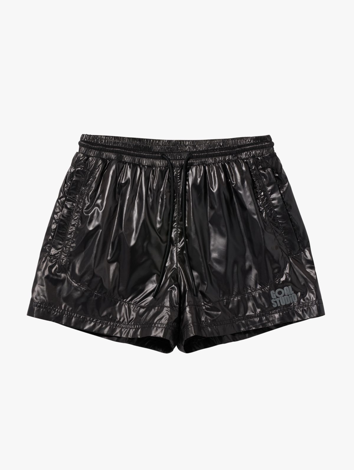 골스튜디오(GOALSTUDIO) GLOSSY MESH LINED SHORTS-BLACK