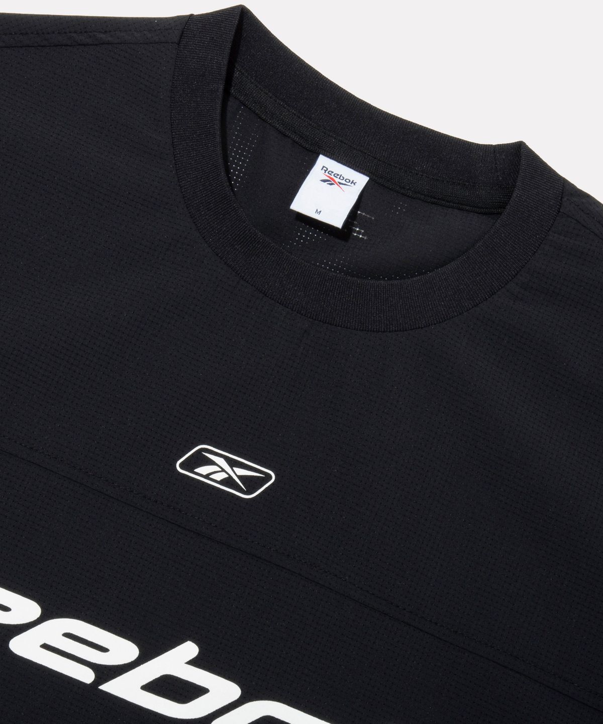 리복(REEBOK) 메쉬 우븐 티셔츠 - 블랙