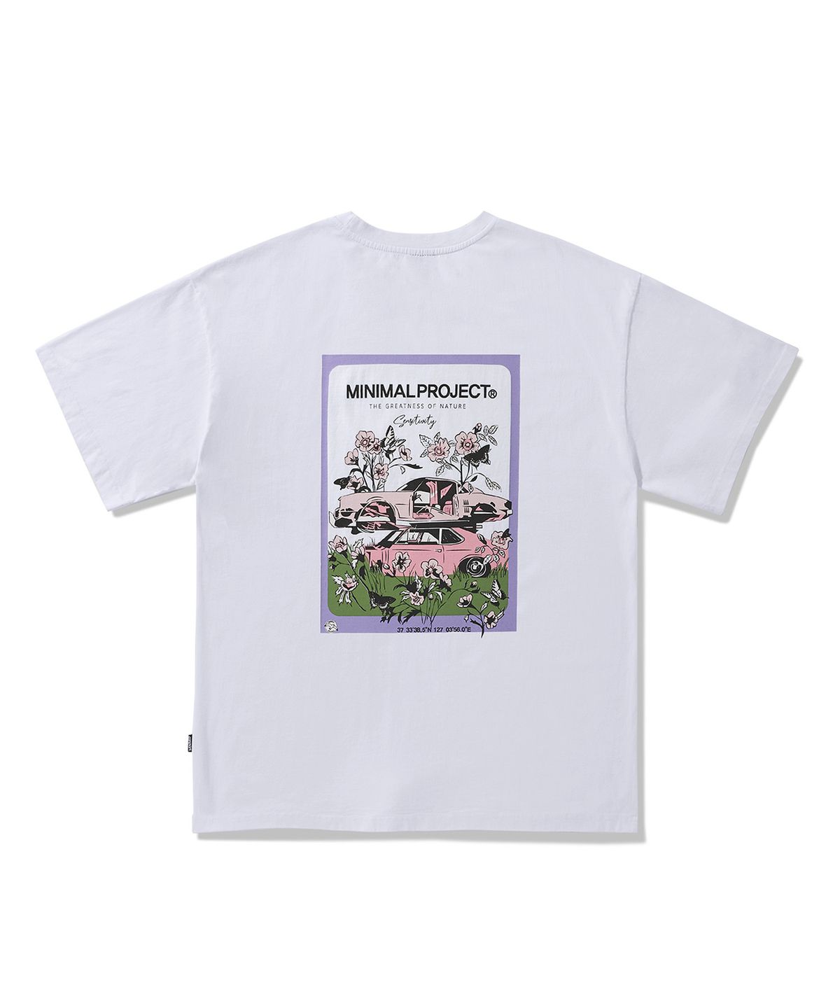 미니멀프로젝트(MINIMALPROJECT) 플라워 프레임 피그먼트 반팔티셔츠 MST164 [WHITE]