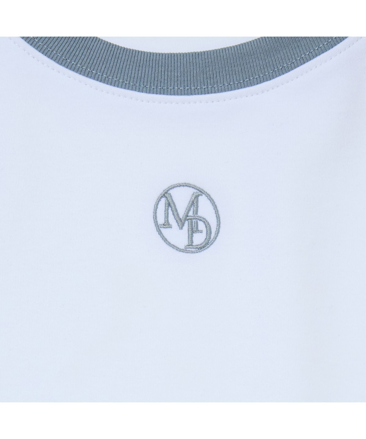 마드마드(MARDMARD) 클로에 래글런 로고 티셔츠-블루그레이