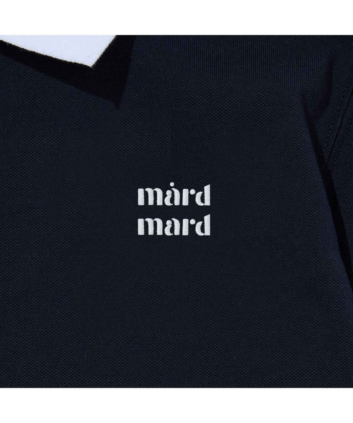 마드마드(MARDMARD) 홀리데이 PK 크롭 티셔츠-네이비
