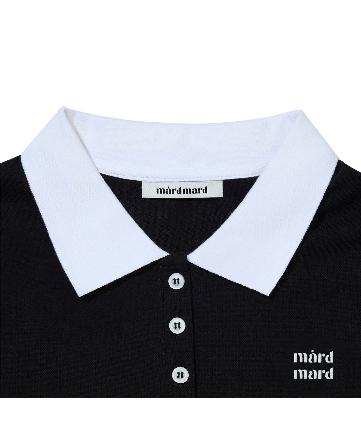 마드마드(MARDMARD) 홀리데이 PK 크롭 티셔츠-블랙