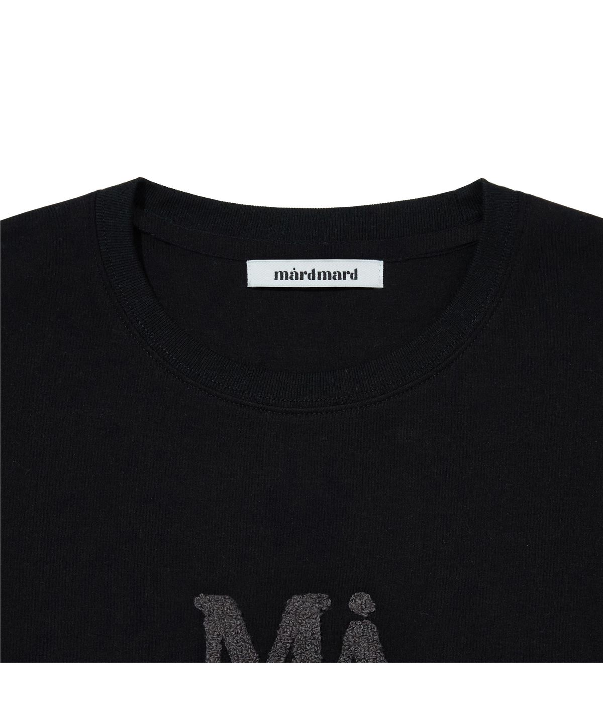 마드마드(MARDMARD) 클래식 로고 크롭 티셔츠-블랙