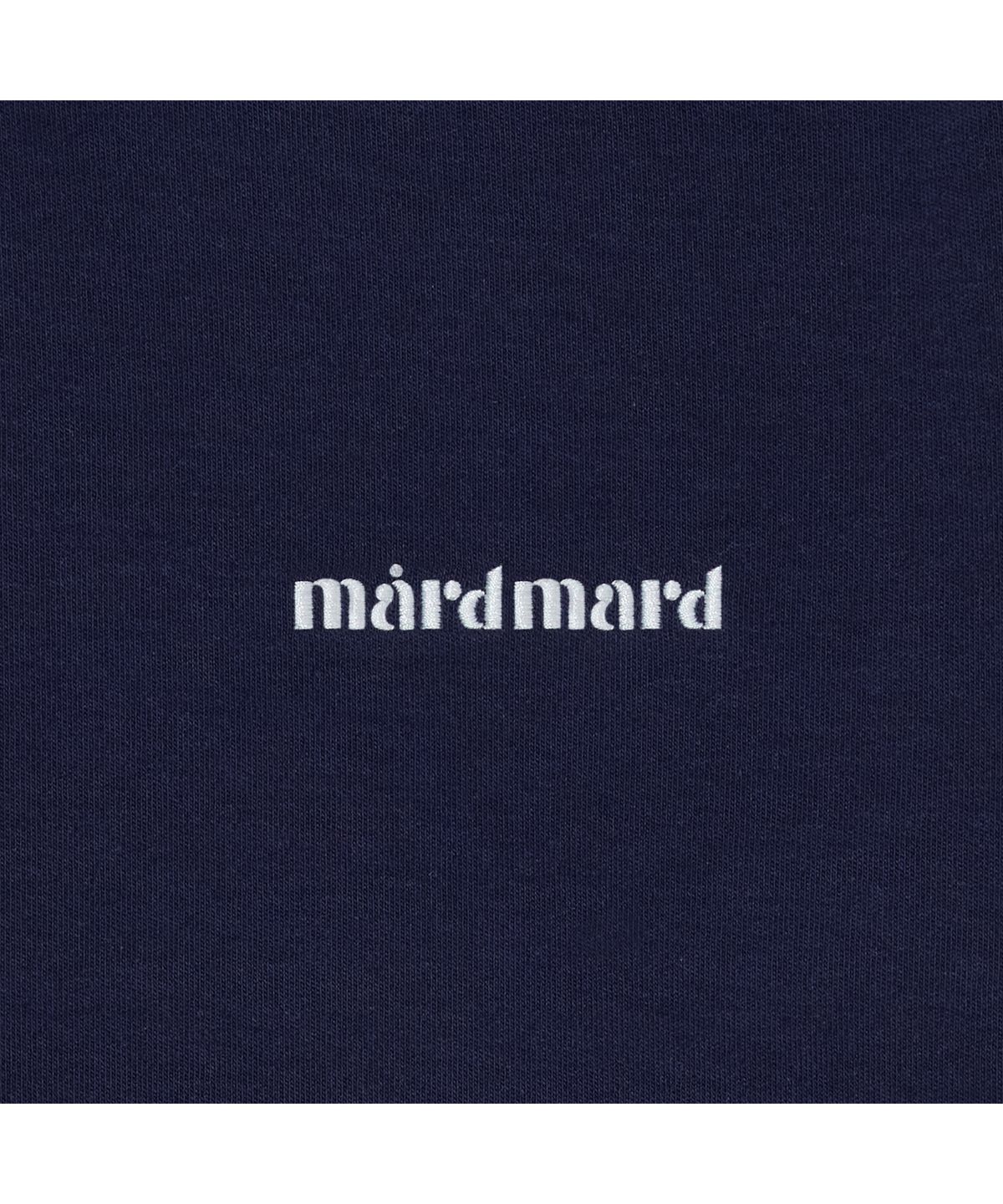 마드마드(MARDMARD) 리브 링거 크롭 티셔츠-네이비