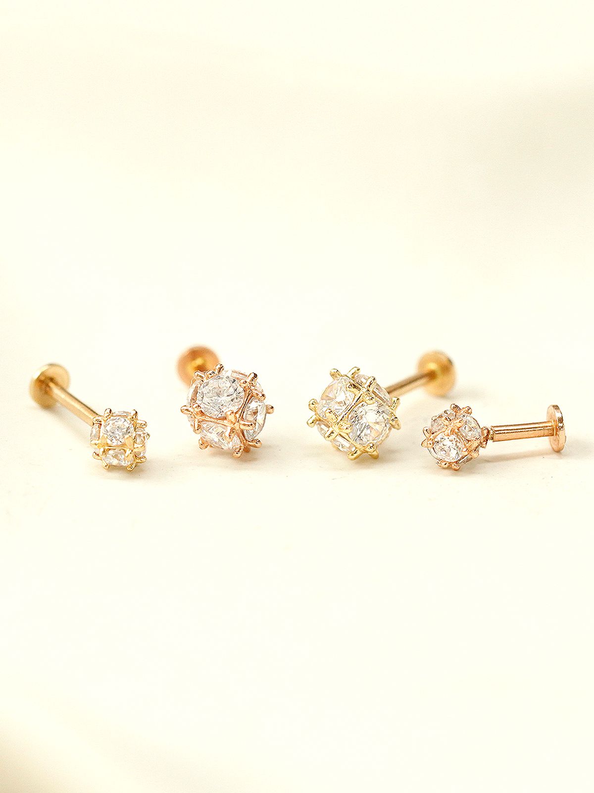 미니멀피어싱(MINIMALPIERCING) 14K 인터널 크리스탈 볼 라블렛 피어싱