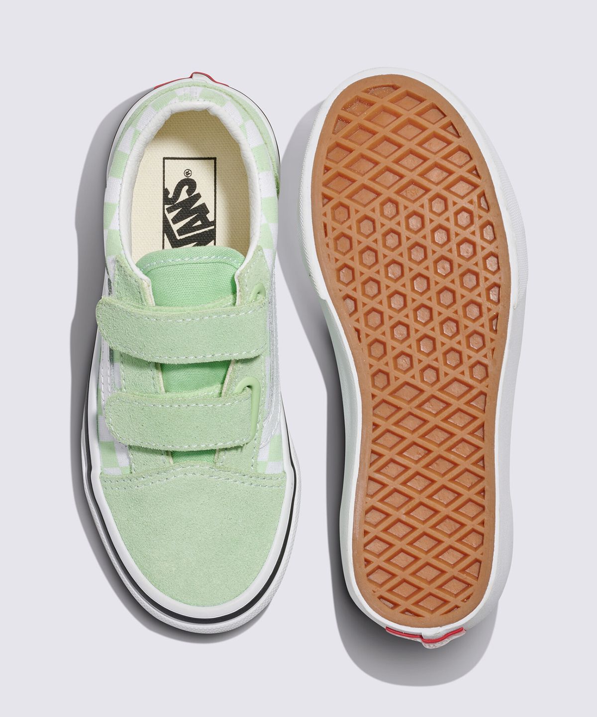 반스 키즈(VANS KIDS) 올드스쿨 V 키즈 컬러띠어리 체커보드 피스타치오 그린