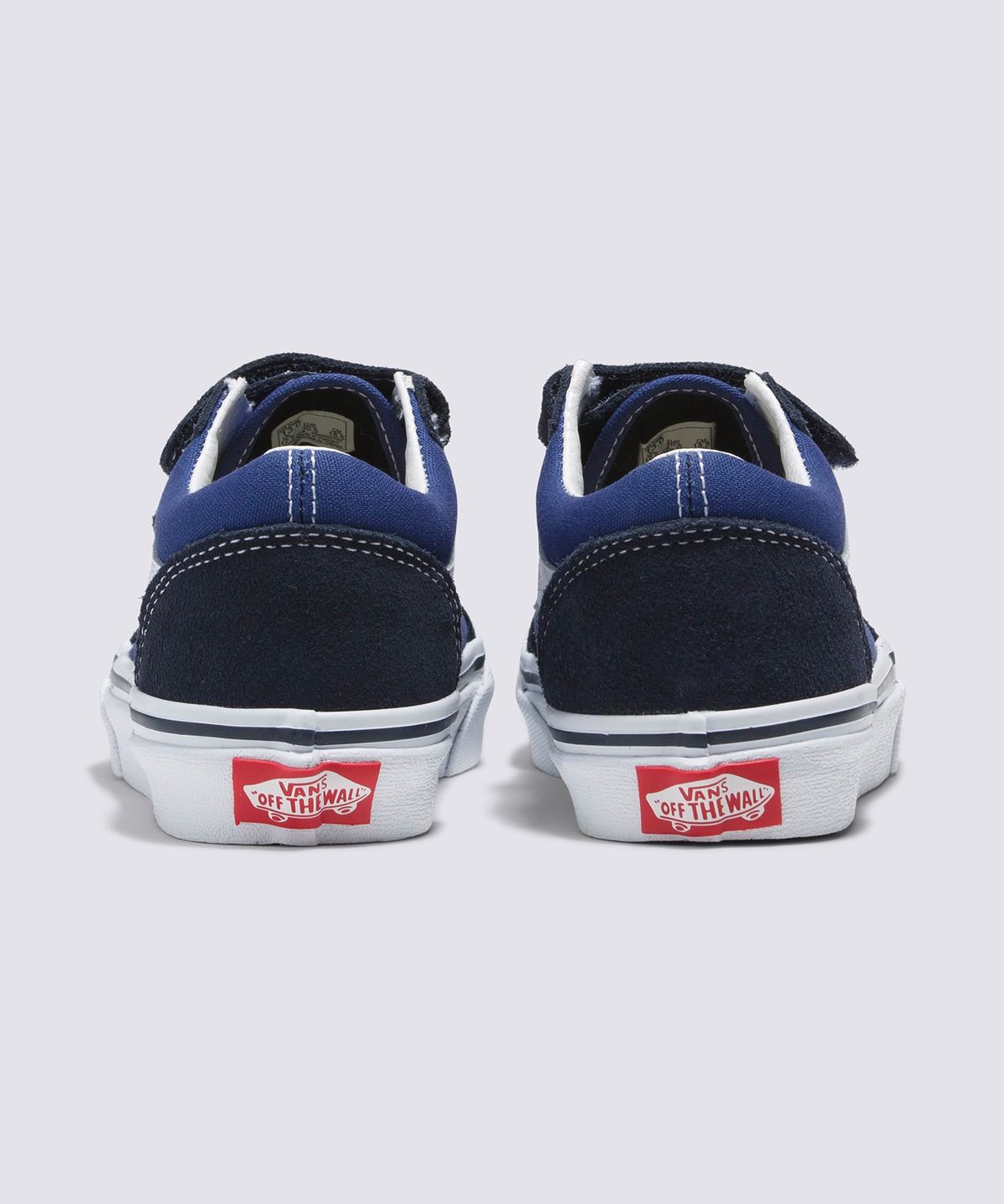 반스 키즈(VANS KIDS) 올드스쿨 V 키즈 밸크로  네이비: 트루화이트