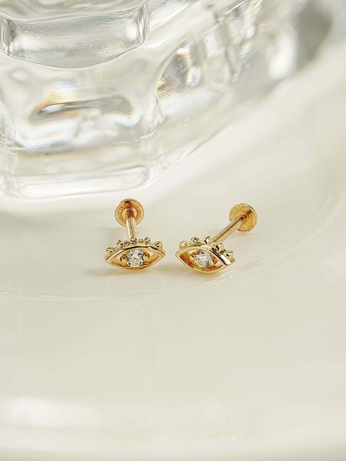 미니멀피어싱(MINIMALPIERCING) 14K 인터널 컬러 큐빅 이블아이 라블렛 피어싱