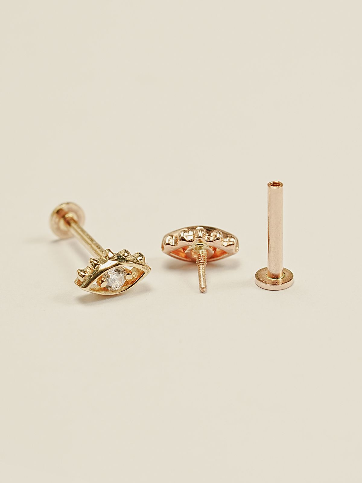 미니멀피어싱(MINIMALPIERCING) 14K 인터널 컬러 큐빅 이블아이 라블렛 피어싱