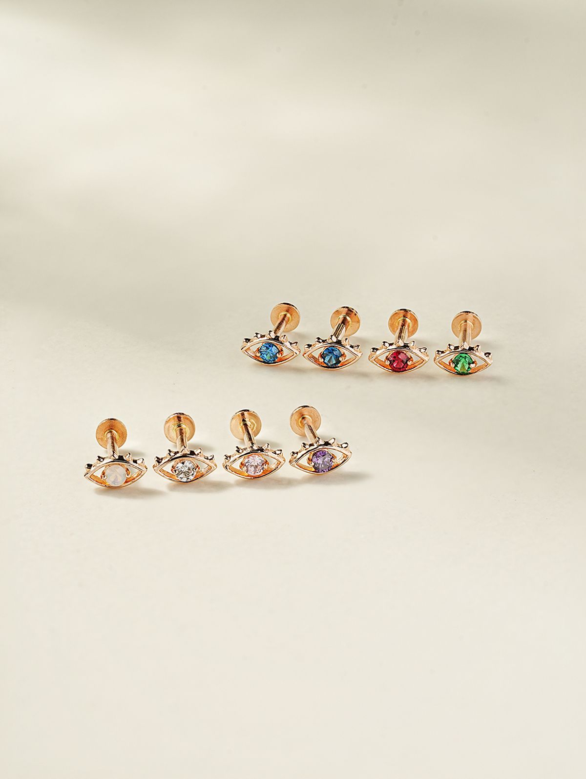 미니멀피어싱(MINIMALPIERCING) 14K 인터널 컬러 큐빅 이블아이 라블렛 피어싱
