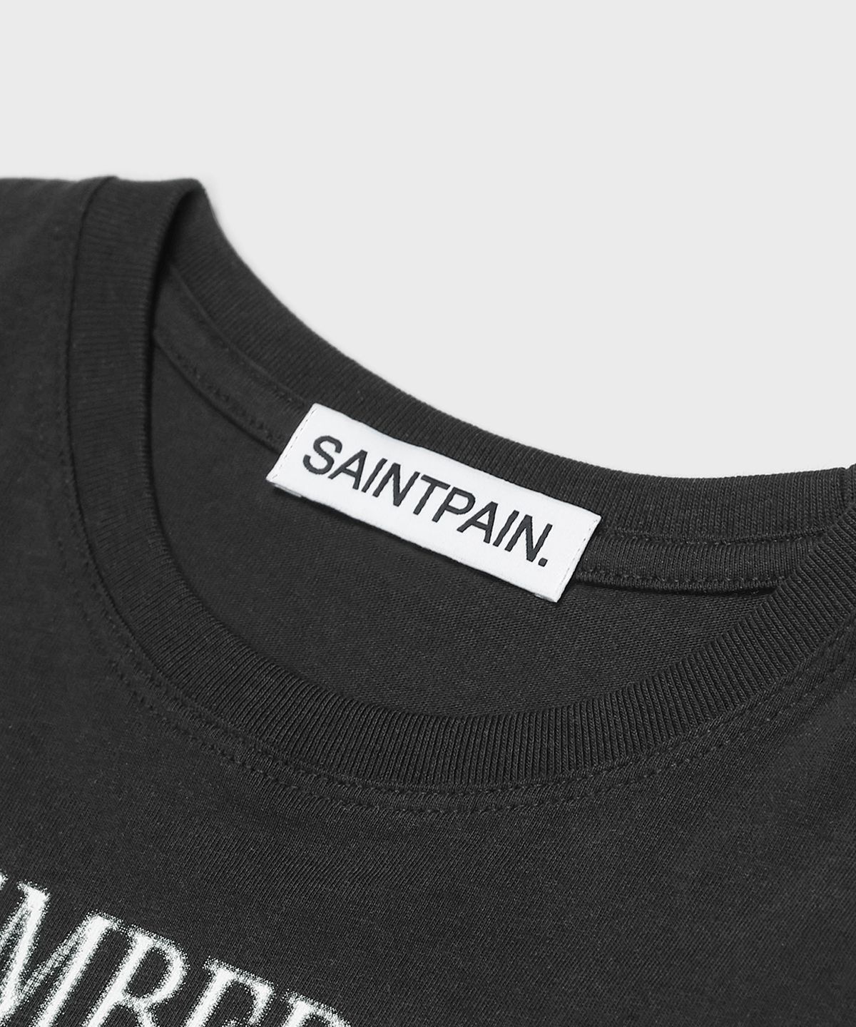 세인트페인(SAINTPAIN) SP 워터리 크롭 반팔티 블랙