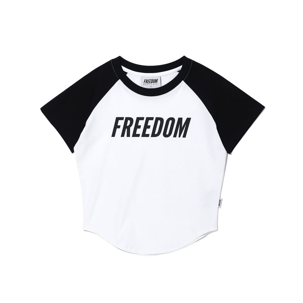 프리덤(FREEDOM) 우먼스 로고 래글런 티셔츠 (블랙)