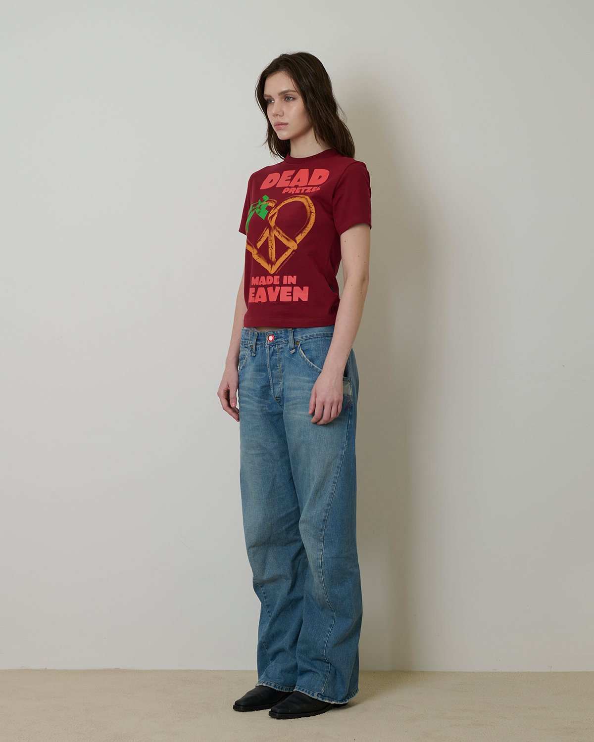 【JOEGUSH 】 Dead Pretzel T-shirt (Crop ver.) /追跡付 MUSINSA | JOEGUSH Dead Pretzel T-shirt (Crop Ver.) (Burgundy)