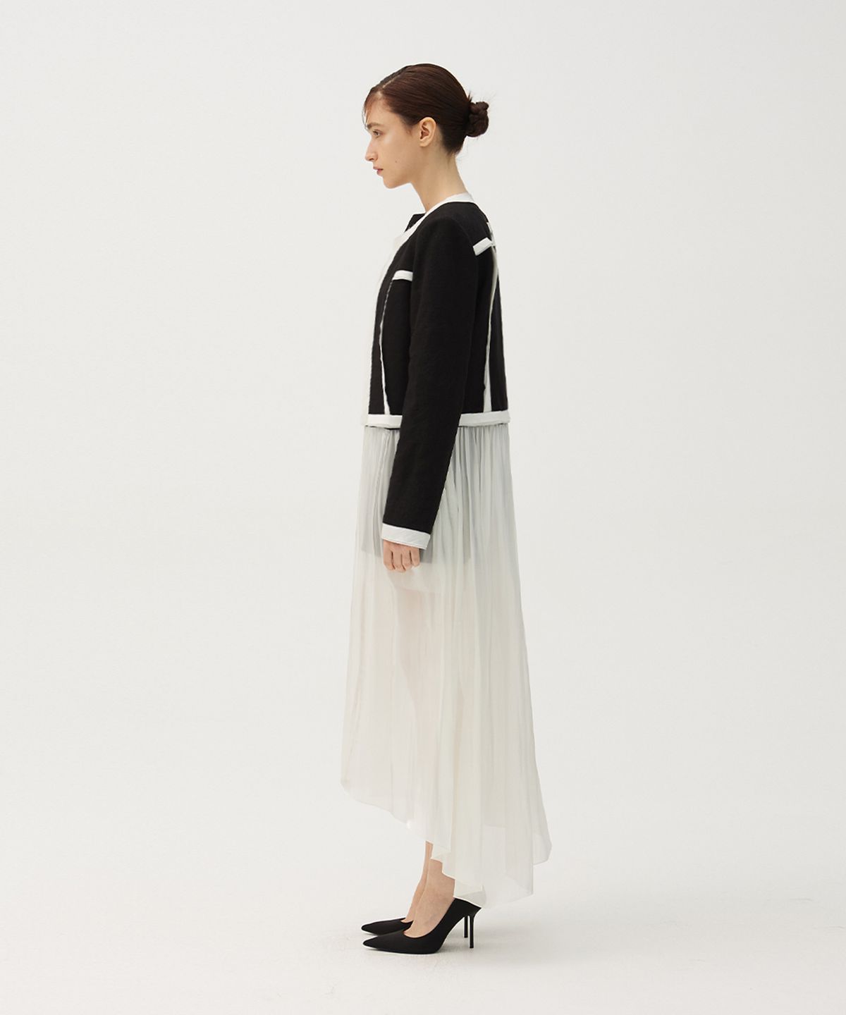 므아므(MMAM) Linen stitch chiffon line jacket