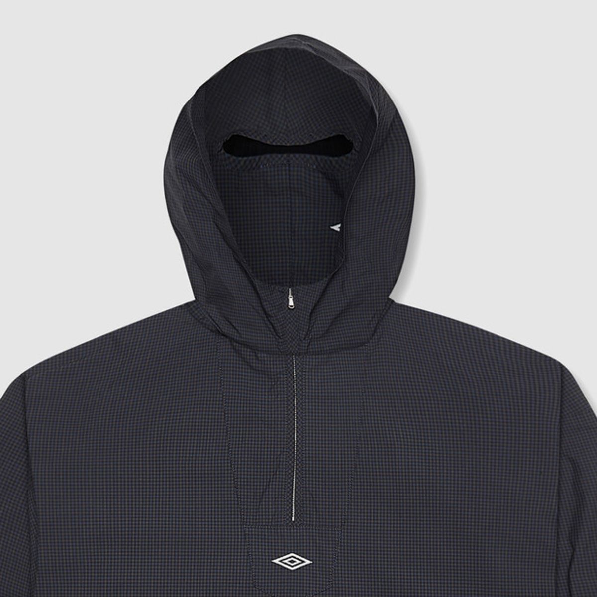 엄브로(UMBRO) [UMBRO X SLAM JAM] 체크 마스크 긴팔 아노락 네이비(UQ111CWT39)