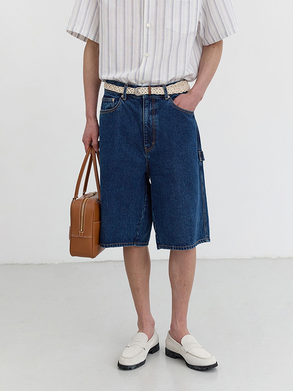 던스트 포 맨(DUNST FOR MEN) HANDCRAFTED WEAVING CROCHET BELT_UDBE5E210_ECRU