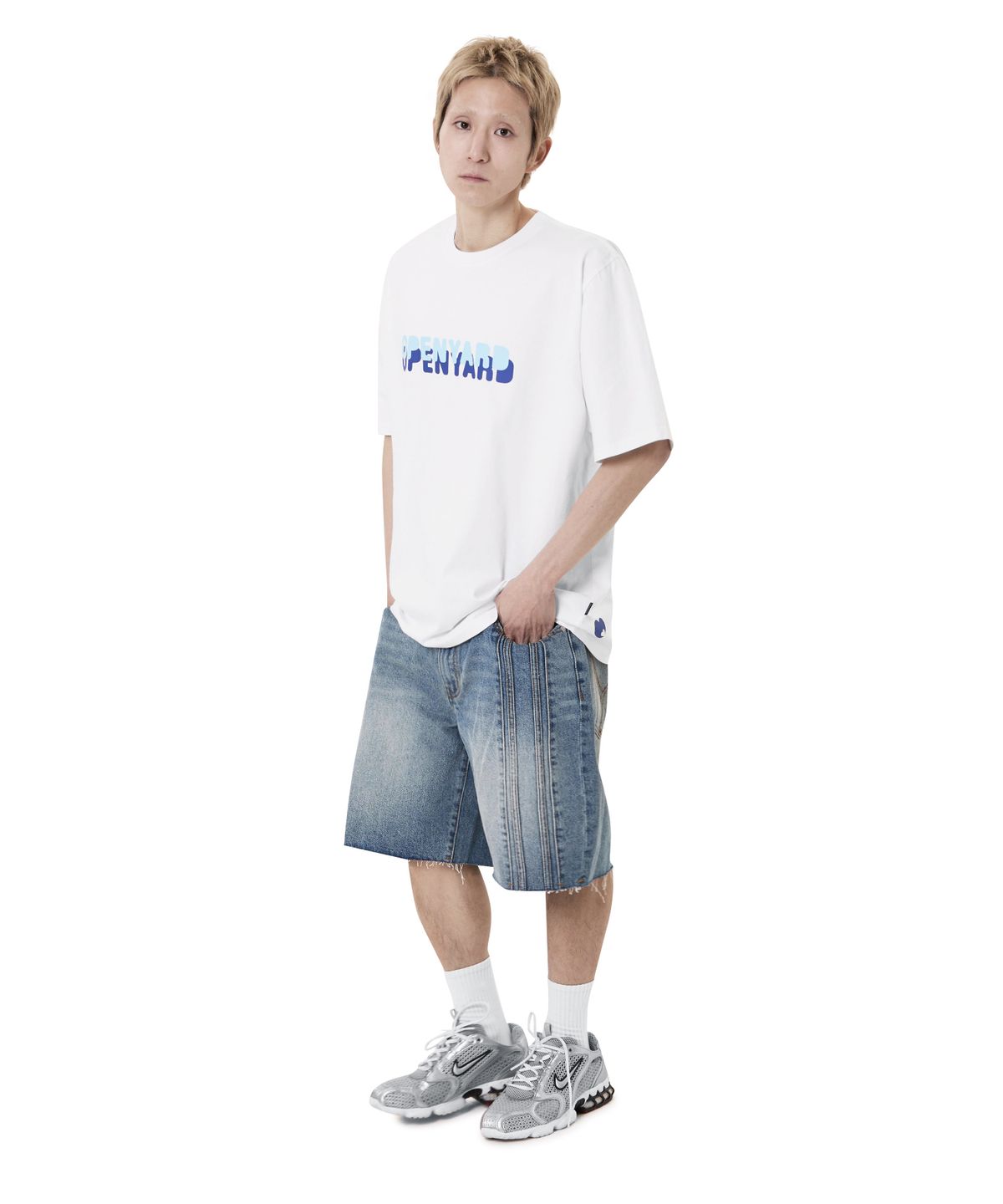 오픈야드(오와이)(OPENYARD(OY)) OVERLAY LOGO TEE - WHITE