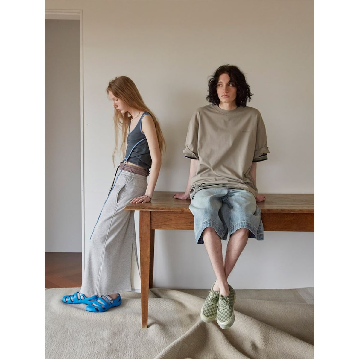 샌드 사운드(SAND SOUND) (UNISEX) 조개 그래픽 오버핏 반팔 티셔츠  카키