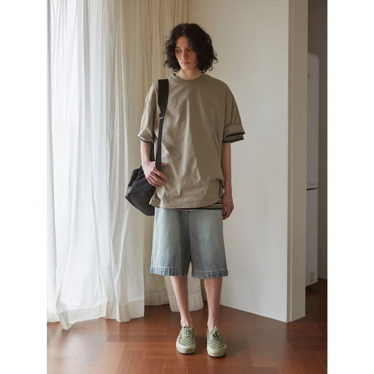 샌드 사운드(SAND SOUND) (UNISEX) 조개 그래픽 오버핏 반팔 티셔츠  카키