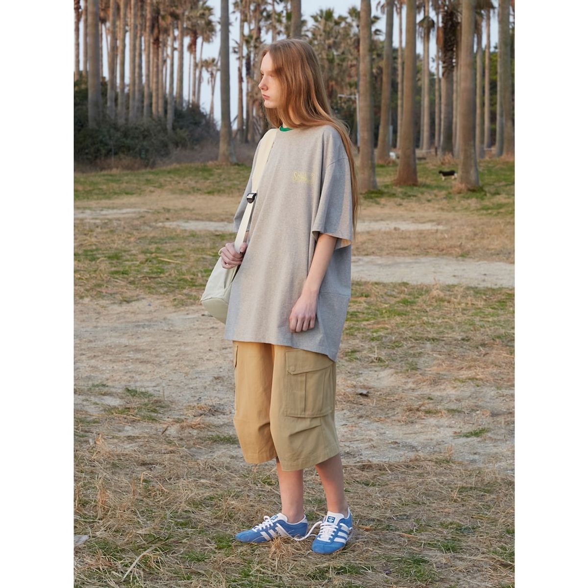 샌드 사운드(SAND SOUND) (UNISEX) 베이직 코쿤 핏 티셔츠  그레이