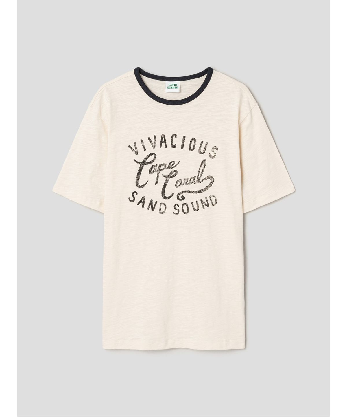 샌드 사운드(SAND SOUND) (UNISEX) 드로잉 그래픽 오버핏 반팔 링거 티셔츠  아이보리