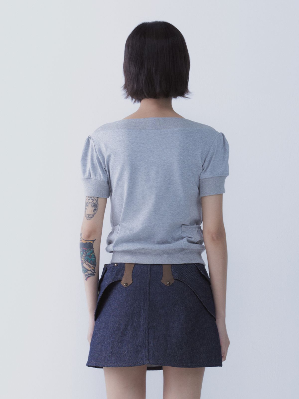 쎄쎄쎄(SETSETSET) ORBIT ZIP TOP GREY