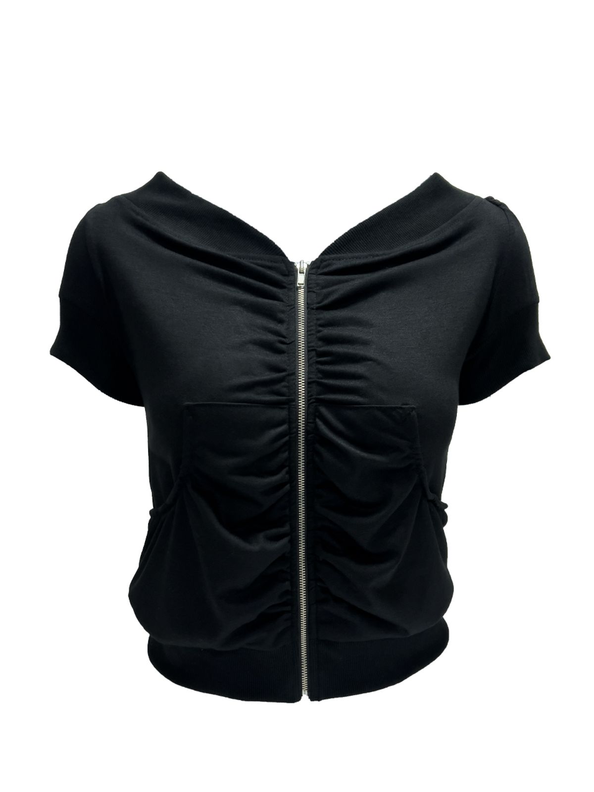 쎄쎄쎄(SETSETSET) ORBIT ZIP TOP BLACK