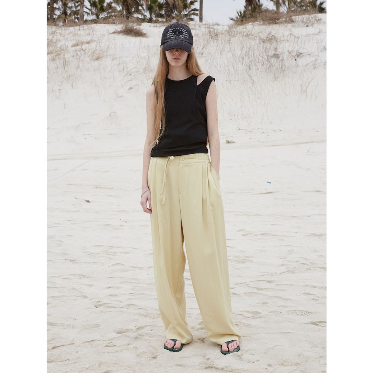 샌드 사운드(SAND SOUND) (UNISEX) 와이드 밴딩 팬츠  베이지