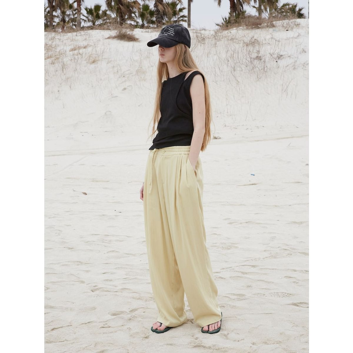 샌드 사운드(SAND SOUND) (UNISEX) 와이드 밴딩 팬츠  베이지