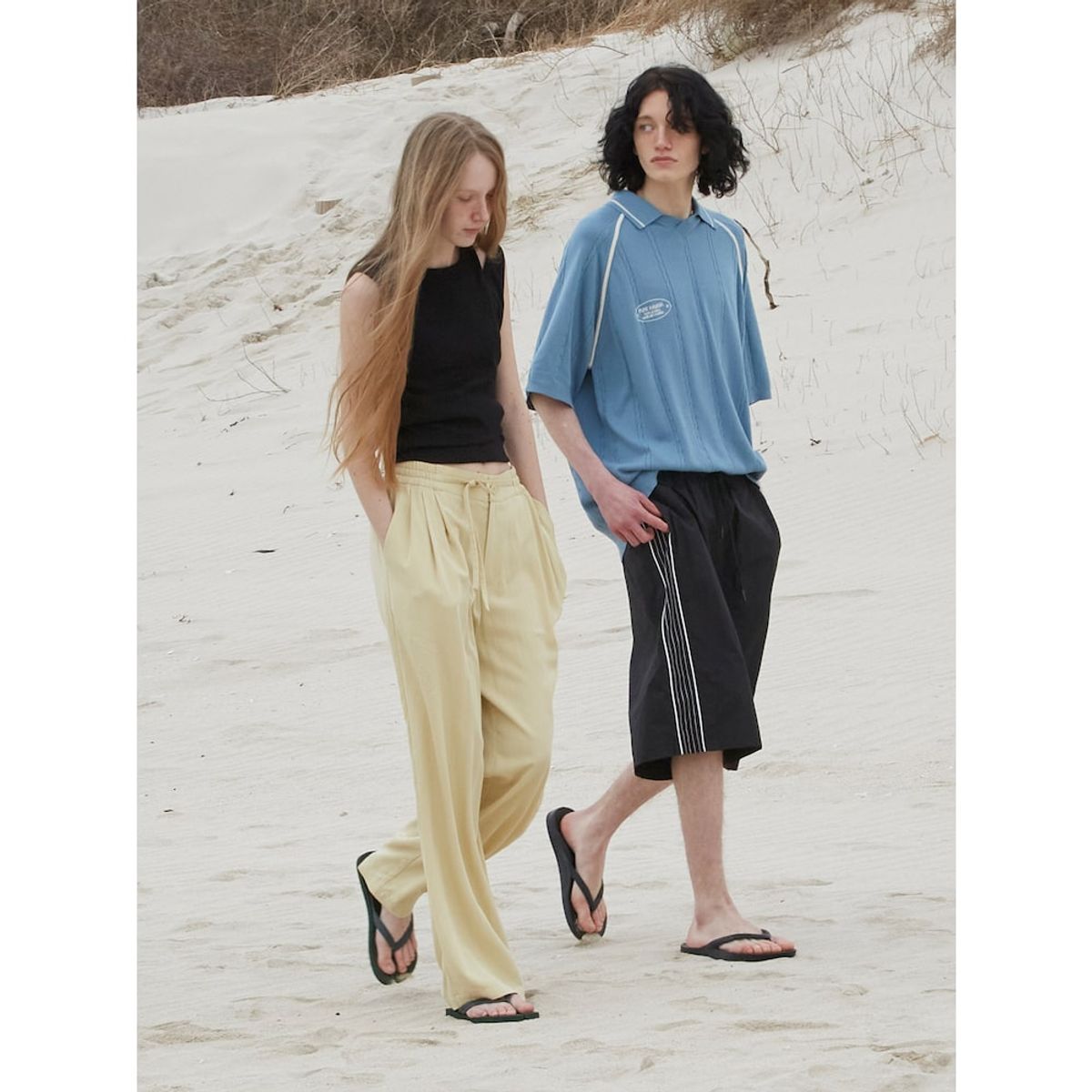 샌드 사운드(SAND SOUND) (UNISEX) 와이드 밴딩 팬츠  베이지