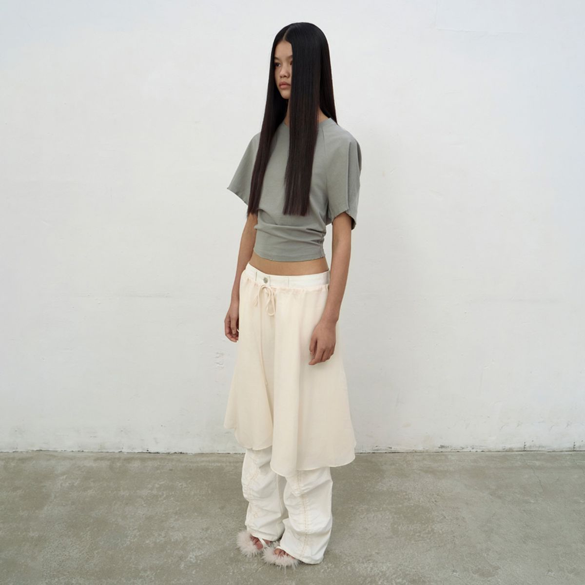 엘씨디씨티엠(LCDC™) FLARE LAYERED SKIRT (IVORY)