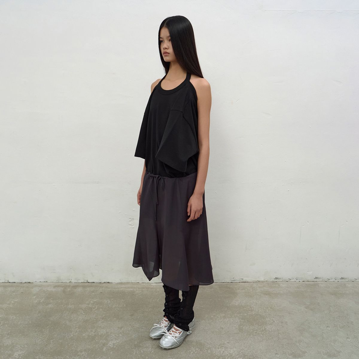 엘씨디씨티엠(LCDC™) FLARE LAYERED SKIRT (DARK GREY)