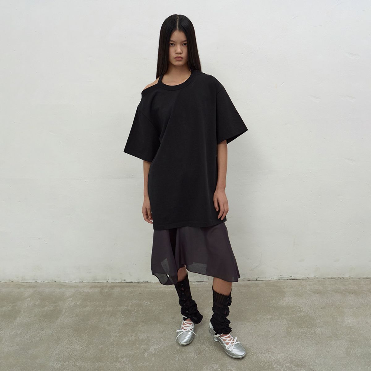 엘씨디씨티엠(LCDC™) FLARE LAYERED SKIRT (DARK GREY)