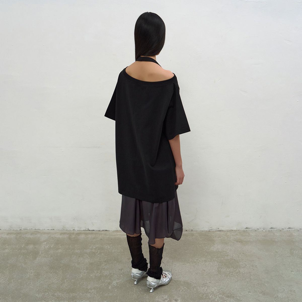 엘씨디씨티엠(LCDC™) FLARE LAYERED SKIRT (DARK GREY)