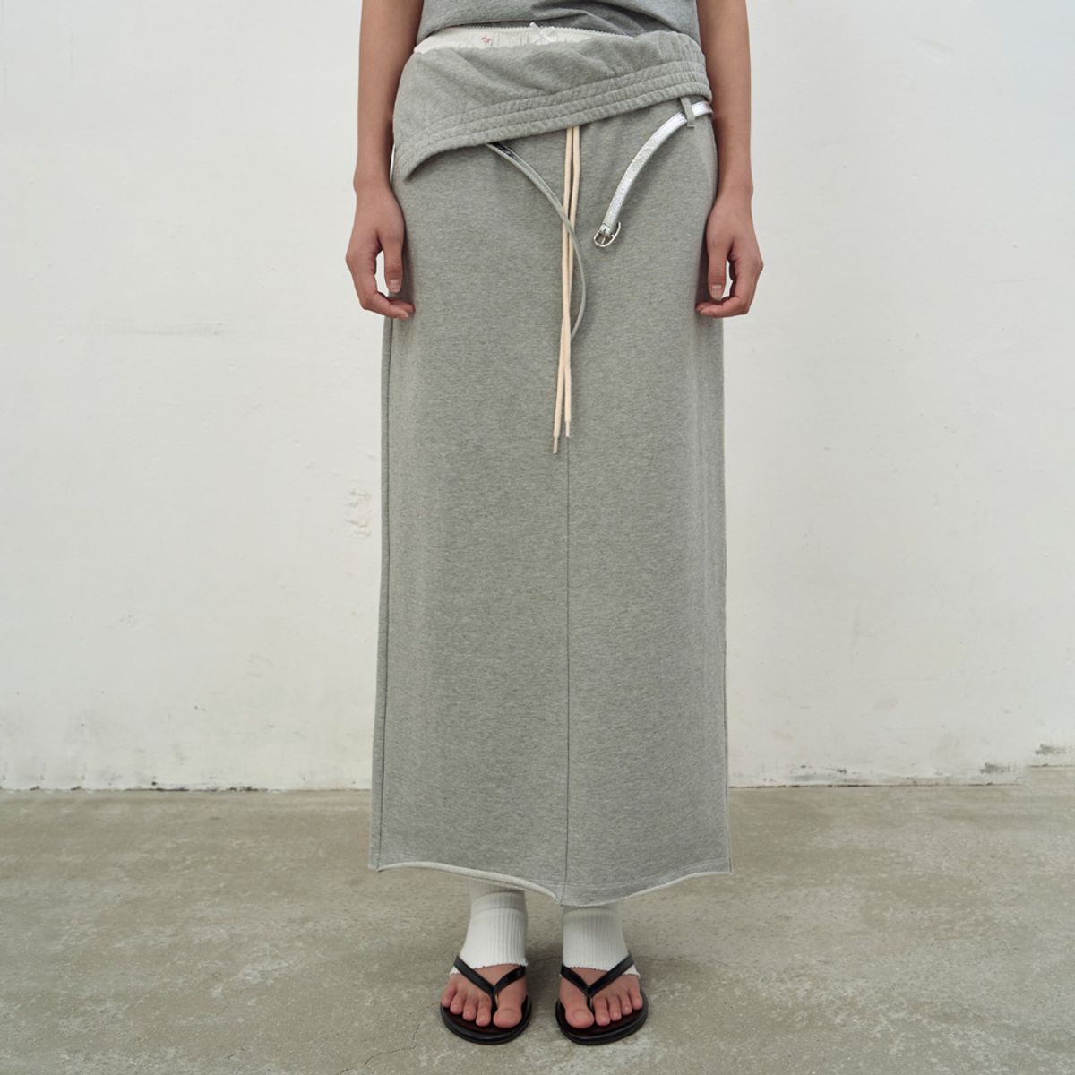 엘씨디씨티엠(LCDC™) FOLD-OVER JERSEY SKIRT (GREY)