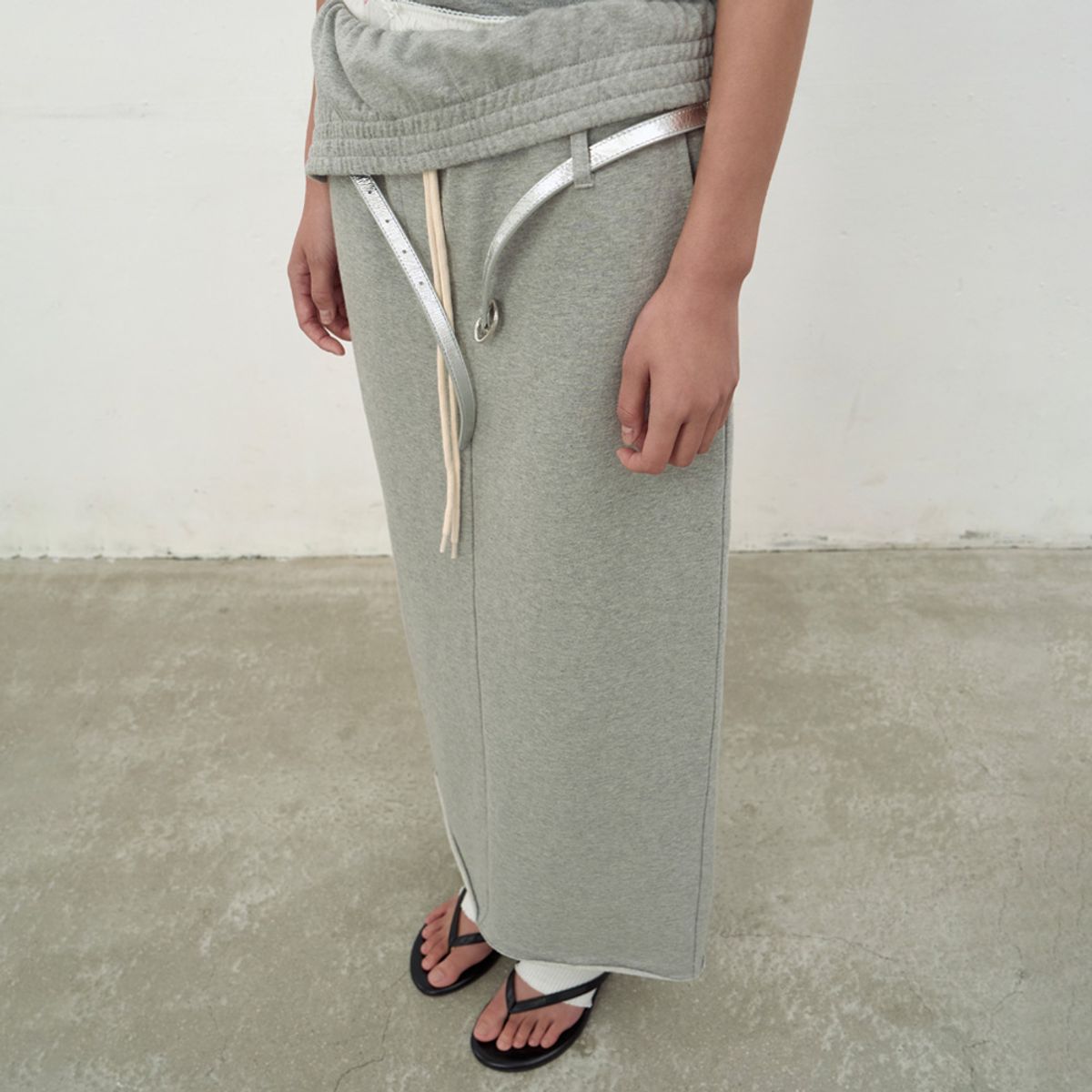 엘씨디씨티엠(LCDC™) FOLD-OVER JERSEY SKIRT (GREY)