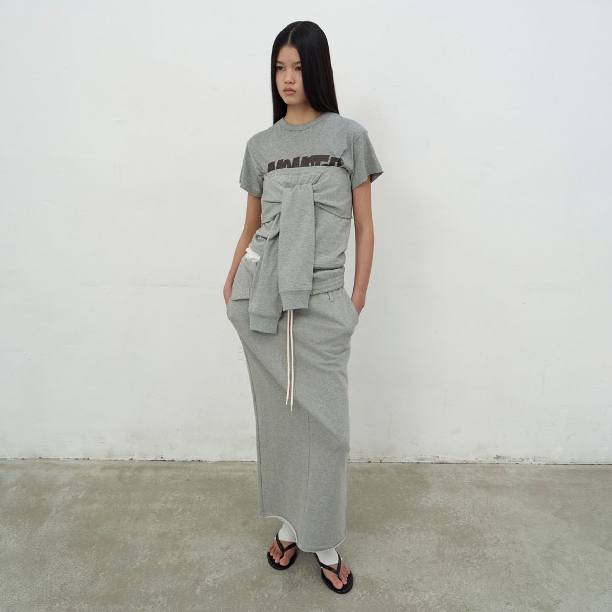 엘씨디씨티엠(LCDC™) FOLD-OVER JERSEY SKIRT (GREY)