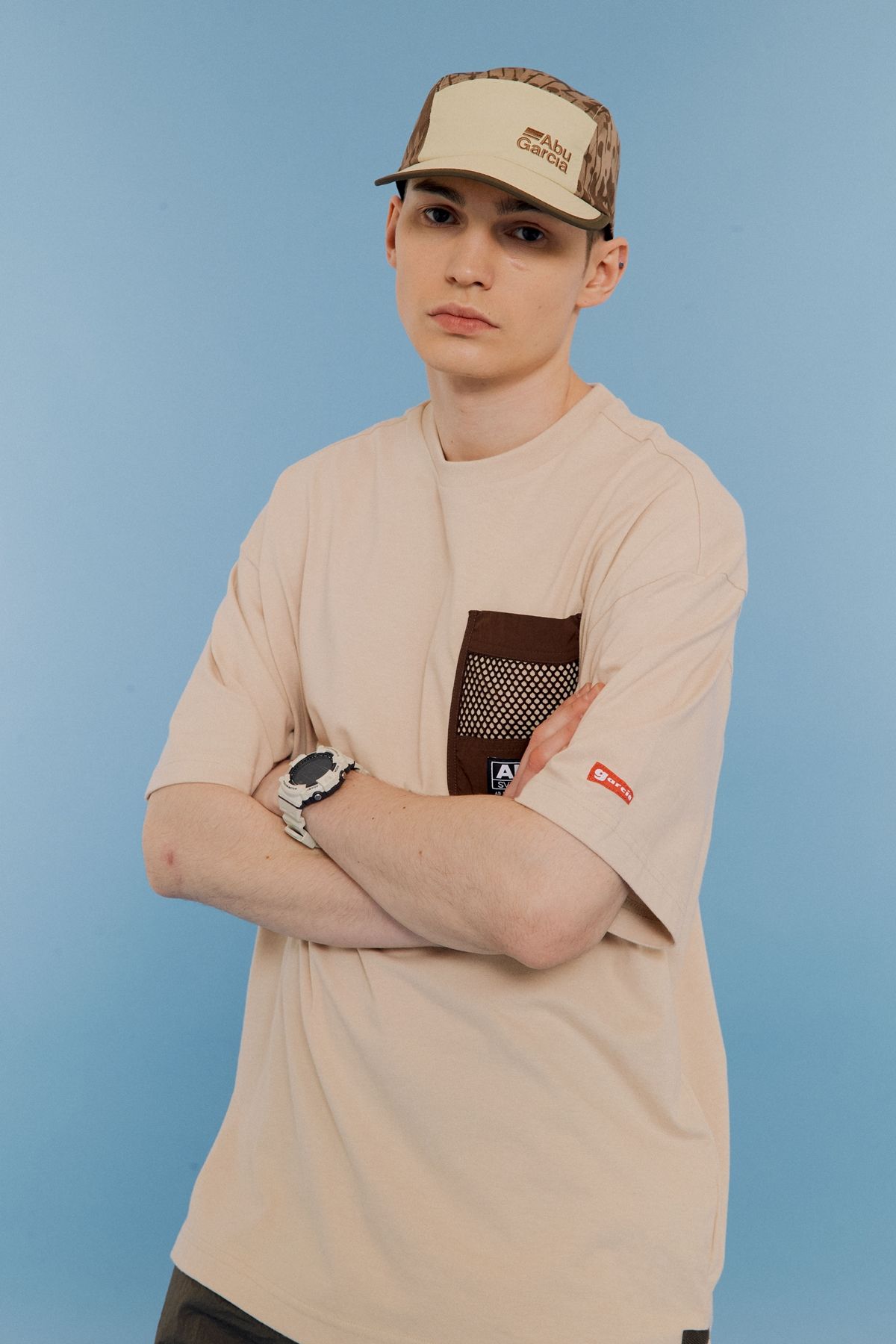 아부가르시아(ABU GARCIA) 메쉬 포켓 반팔티 LIGHT BEIGE