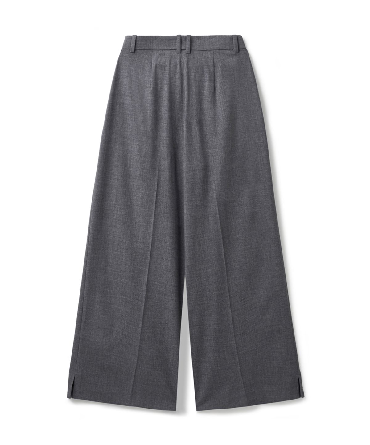 에르에르(ERER) Single Pleat Wide Slacks Gray