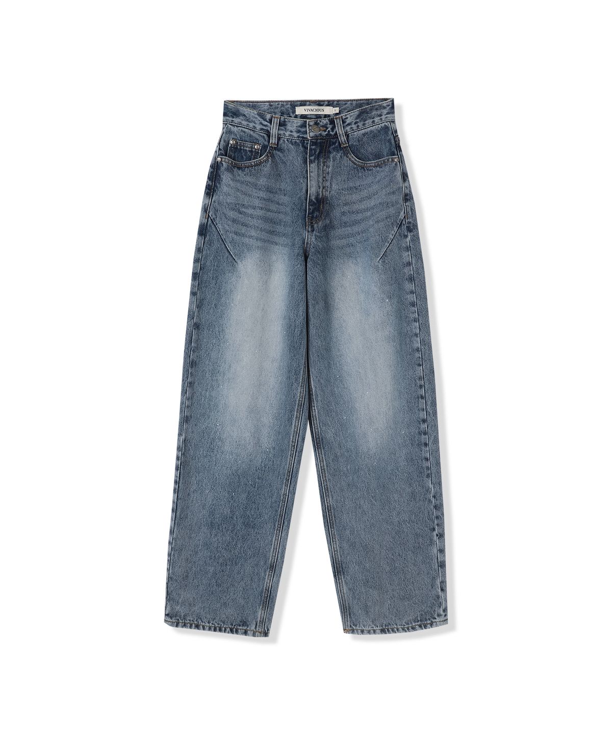 비바셔스(VIVACIOUS) Beads Baggy Denim Pants BLUE